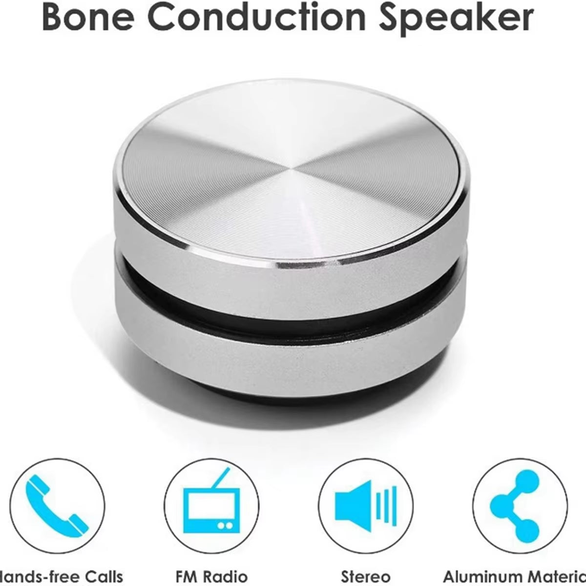 Portable Mini Bluetooth Speaker Turns Anything into a Speaker Wireless Bone Conduction Induction Vibration (Silver)